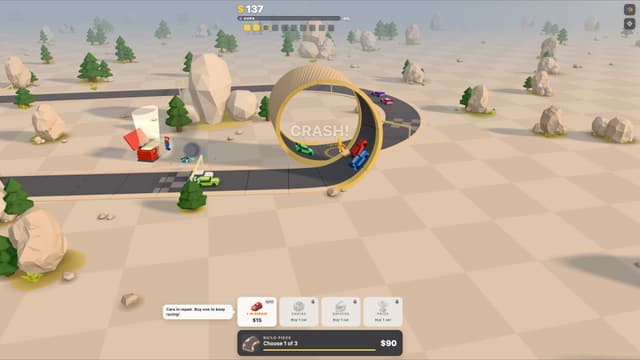 A crash at the loop, with the mechanic on the way