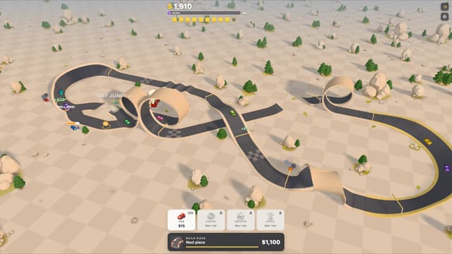 A grown track with loops, jumps and a wall ride